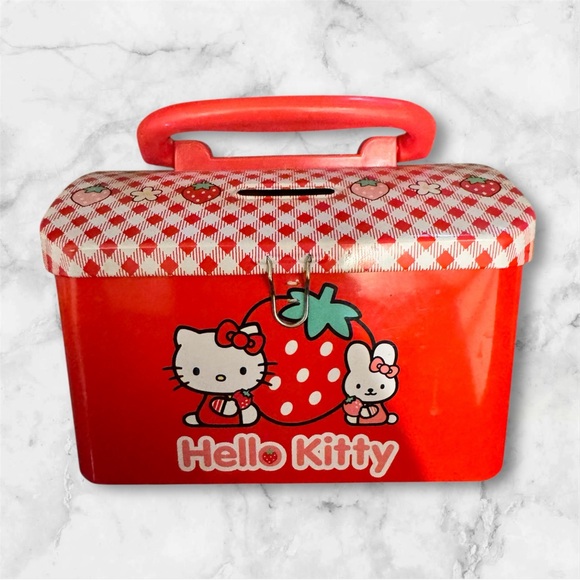 Hello Kitty Red Metal Cash Box - Picture 1 of 2